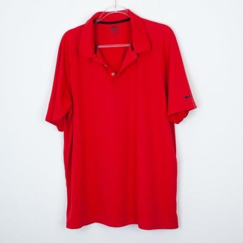 Slazenger Mens Short Sleeve Pullover Polo Shirt Size XXL Red Golf Preppy Office